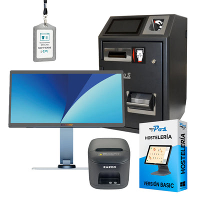 KIT TPV + EASY POS Windows ZAZOO 360 | Quad-Core J4125 | 8GB RAM | 128GB SSD | 15