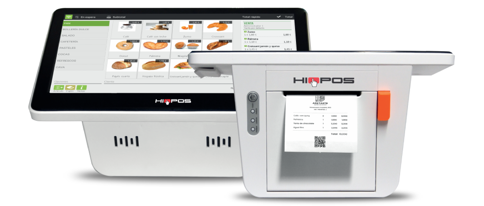 TPV Android HIOPOS GO!! | Quad-Core RK3566 | 2GB RAM | 16GB | 11.6" | Impresora 80mm