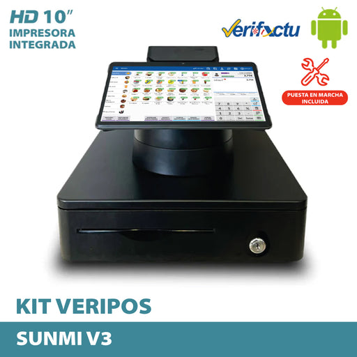 KIT TPV Sunmi V3 MIX QUALCOMM HEXACORE/4GB/32GB/10.1" · VERI*POS
