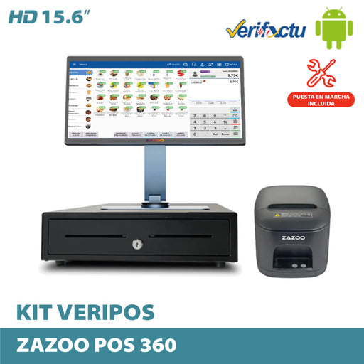Kit ZAZOO: ZAZOO 360 J4125/8GB/128GB SSD/15" · VERI*POS