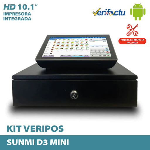 KIT TPV Sunmi D3 Mini QUALCOMM HEXACORE/3GB/32GB/10.1" · VERI*POS