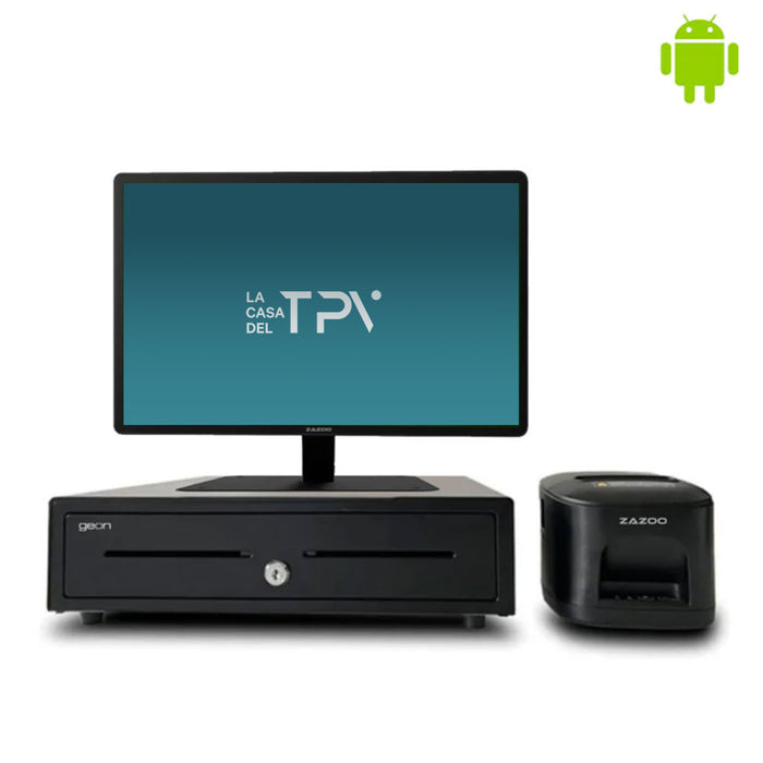 Pack TPV Android ZAZOO POS 360 | Hexa-Core RK3399 | 4GB RAM | 64GB | 15" | Cajón + Impresora