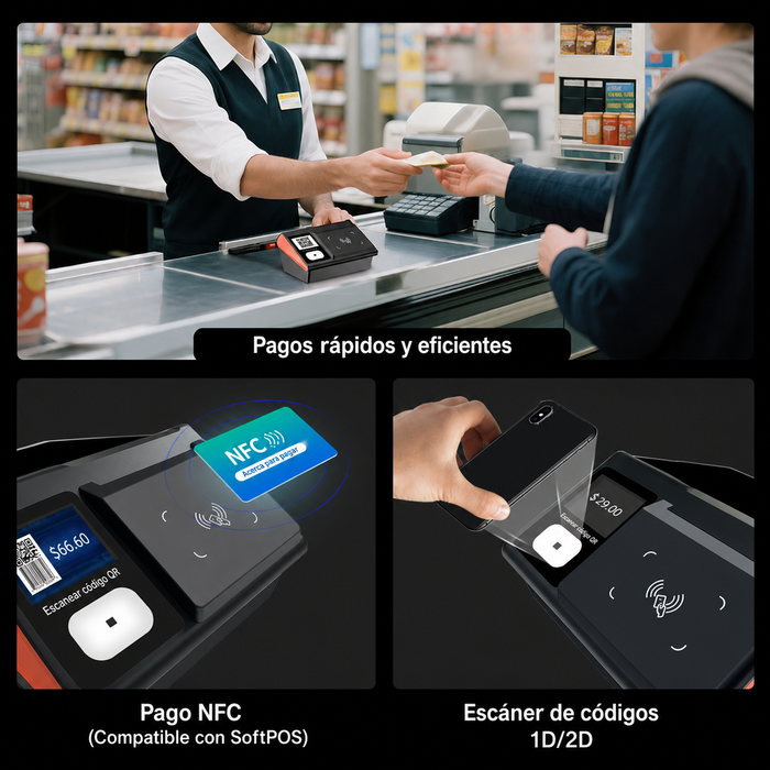 Terminal TPV NB11W Windows 11 | 8GB RAM | 128GB SSD | Impresora 80mm | Escáner 2D |