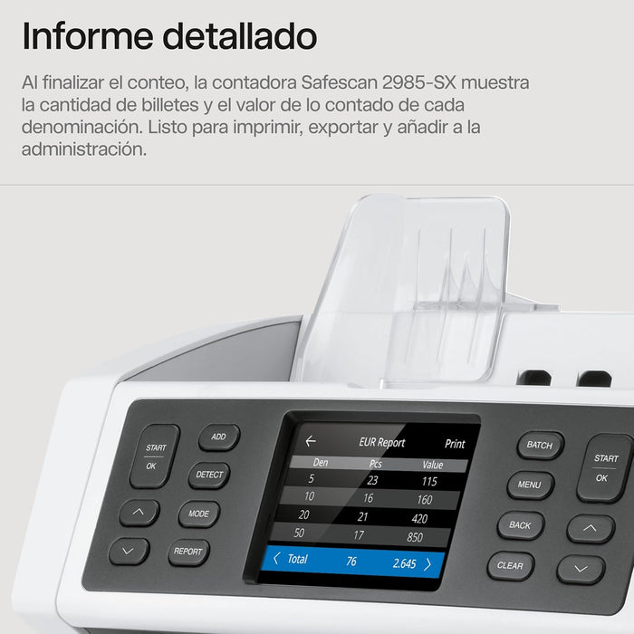 Safescan 2985-SC Contadora de billetes y clasificador