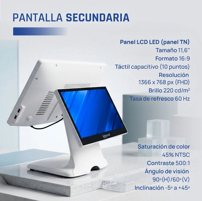 TPV Windows iggual Dual | Intel Core i5-8350U | 8GB RAM | 256GB SSD | 15,6" + 11,6"
