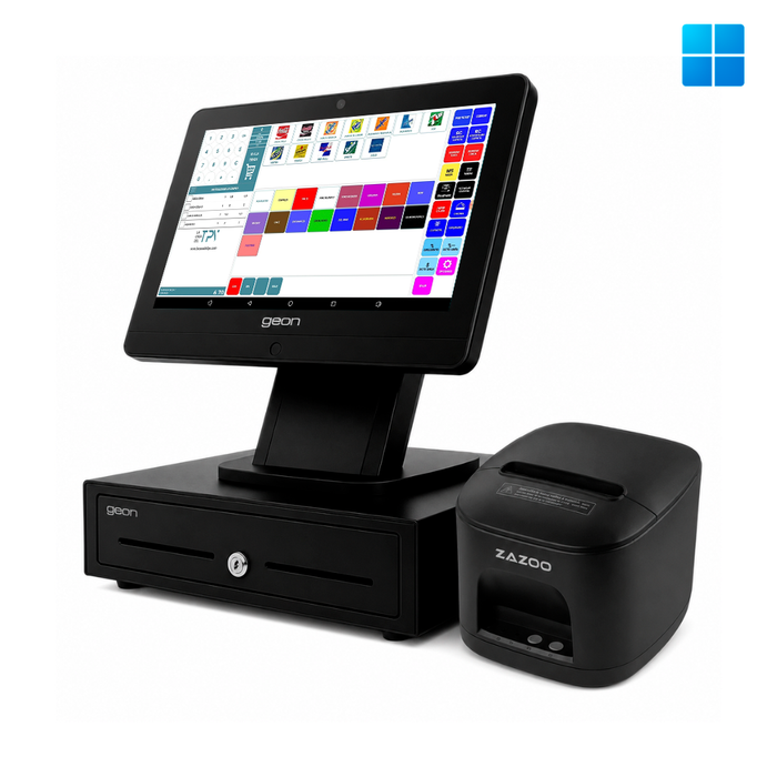 KIT TPV + EASY POS Windows SUNPOS J6412 | Intel J6412 | 8GB RAM | 128GB | 15.6” | Cajón + Impresora  
