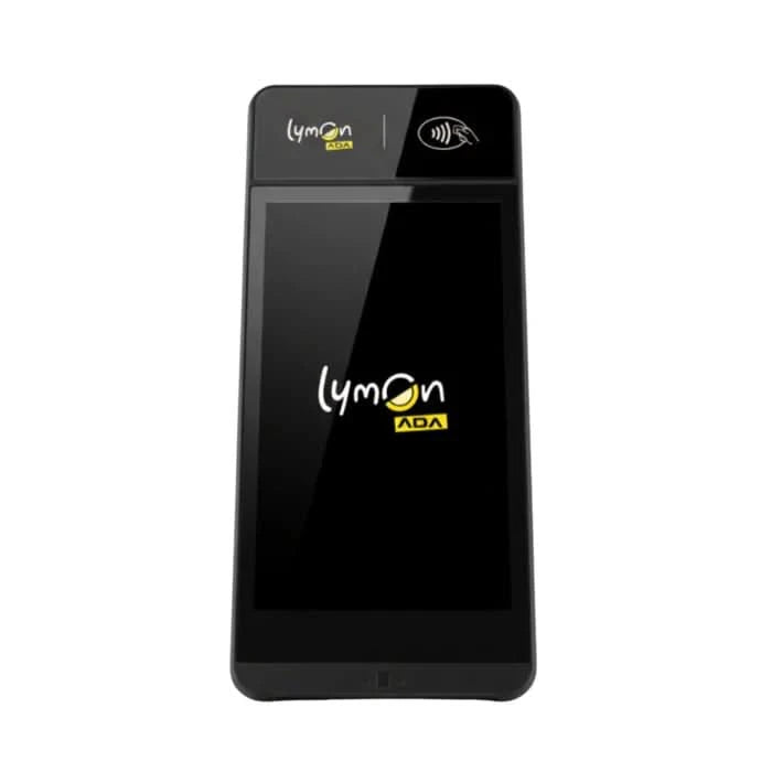 Datáfono inteligente negro + licencia de Lymon Operativa "EN EL LOCAL" con 30 días de prueba + puesta en marcha + 25 pegatinas QR Lymon estándar