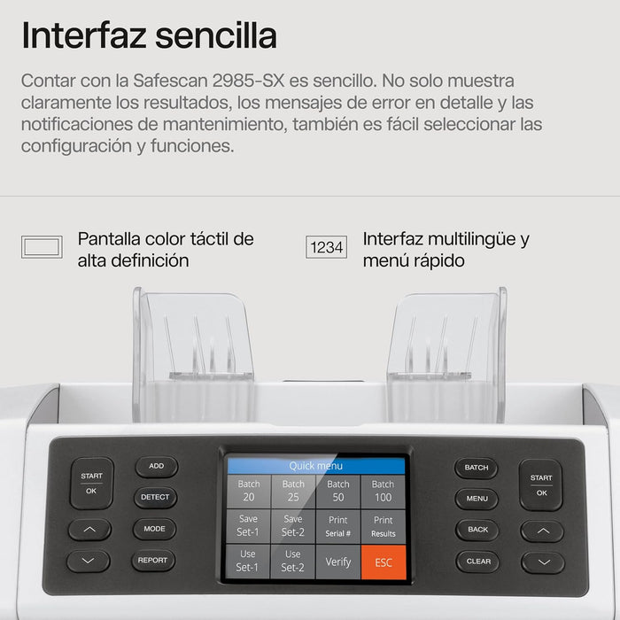 Safescan 2985-SC Contadora de billetes y clasificador