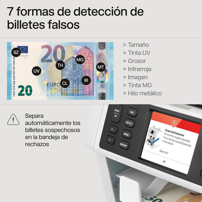Safescan 2985-SC Contadora de billetes y clasificador