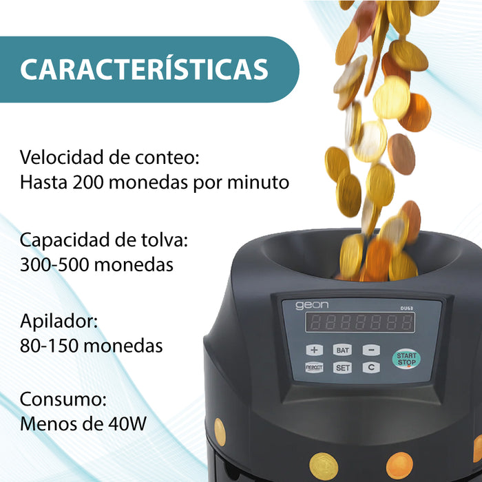 GEON BJ-18 Contador detector de monedas
