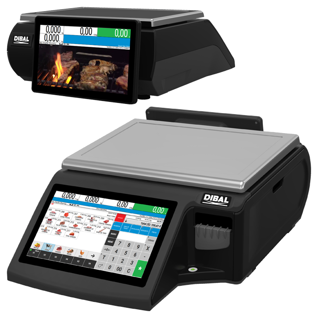 Balanza Plana DIBAL CS-3155 NEO UX + BATERÍA (Etiquetas o tíquets) | CE | 4GB RAM | 64GB | 10.1" + 10.1"