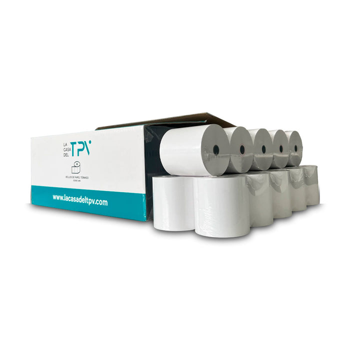 Caja 192 rollos papel térmico 80 x 80 x mm Sin Bisfenol