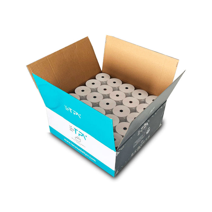 Caja 100 rollos papel térmico 80 x 80 x mm Sin Bisfenol— La casa del TPV