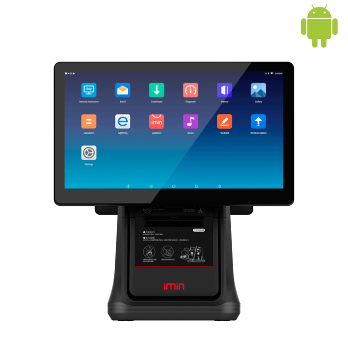 TPV Android IMIN D4 PRO | Octa-Core | 4GB RAM | 64GB | 15.6" | Impresora 80mm | Doble pantalla trasera "10.1"