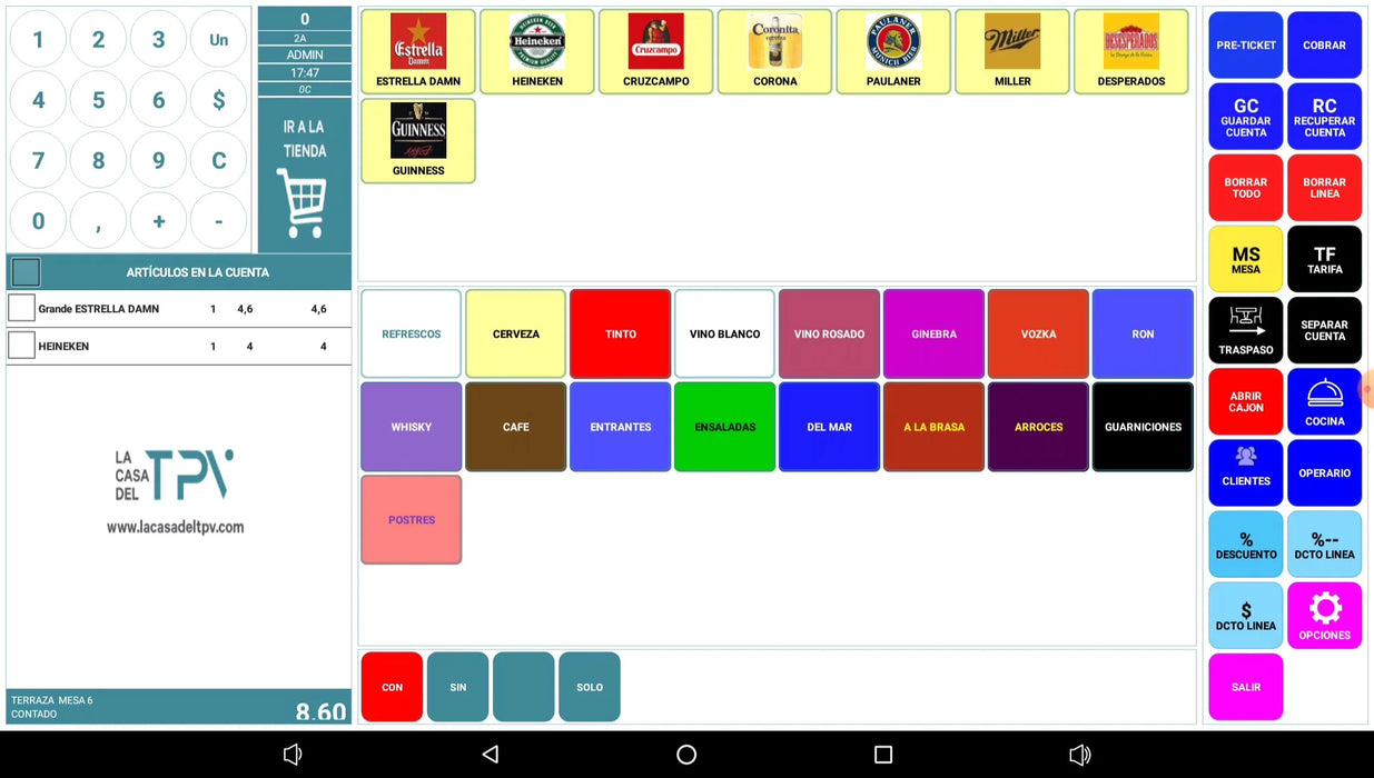 KIT TPV Sunmi V3 Android con software incluido Easy Pos Hostelería