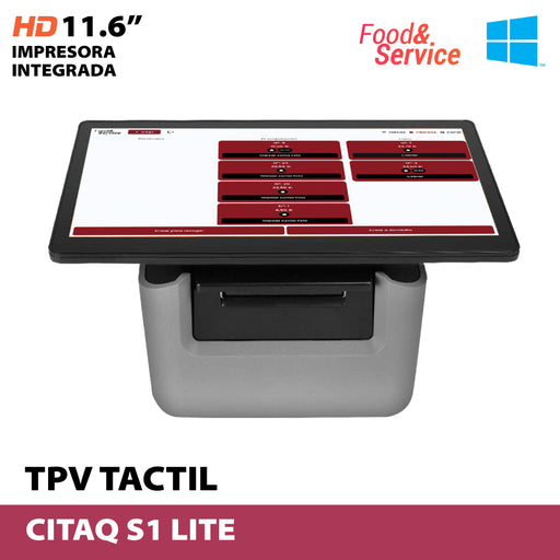 TPV Citaq S1 LITE 11'6 , J4125, 4GB, 128GB, impresora integrada "con configuración específica para Food&Service"