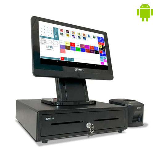 KIT TPV + EASY POS Android GEON SUNPOS | Quad-Core RK3568 | 4GB RAM | 32GB | 15.6" | GMS | Cajón + Impresora