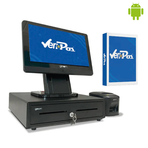 KIT TPV + Veri*POS Android GEON Sunpos 15.6" | Quad-Core | 4GB RAM | 32GB | Cajón + Impresora