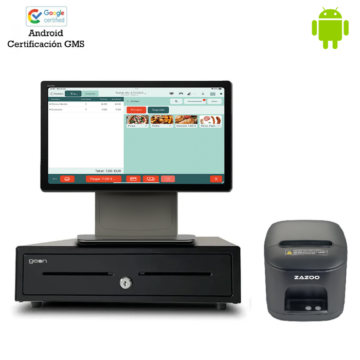 Pack TPV Android SUNMI D3 PRO | Octa-Core Qualcomm | 6GB RAM | 128GB | 15.6" | GMS | Cajón + Impresora