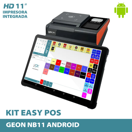 KIT TPV + EASY POS Android GEON NB11 | Quad-Core RK3562 | 4GB RAM | 64GB | 11" | GMS | NFC