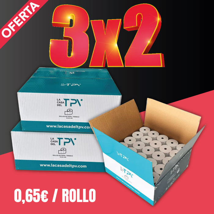 OFERTA ESPECIAL BLACK FRIDAY: 3X2 CAJA DE PAPEL TÉRMICO 80X80mm | 150 ROLLOS | Sin Bisfenol