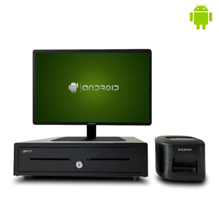 Pack TPV Android ZAZOO POS 360 | Hexa-Core RK3399 | 4GB RAM | 64GB | 15" | Cajón + Impresora