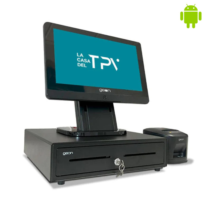 Pack TPV Android GEON SUNPOS | Quad-Core RK3566 | 4GB RAM | 32GB | 15.6" | GMS | Cajón + Impresora