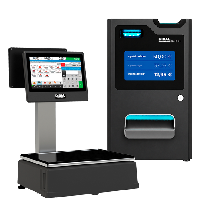 Pack DIBALCASH Neo + Balanza DIBAL CS-3155 NEO UX | Gestión de Efectivo + Pesaje Inteligente