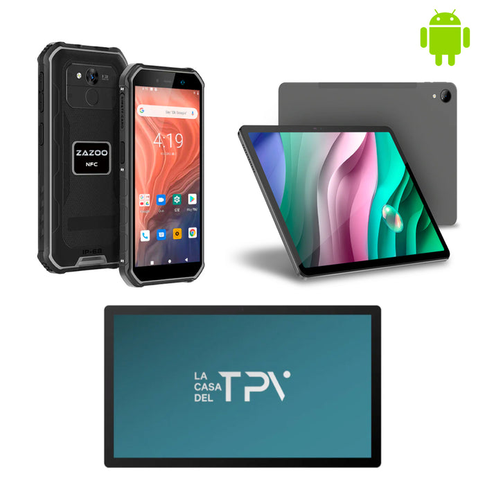 PACK PRO Tablet Android GRAVITY PRO 5 + Pantalla de cocina Android GEON KDS + PDA ZAZOO X1