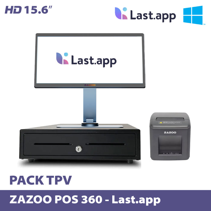Pack ZAZOO: ZAZOO 360/Impresora térmica de tickets/Cajón portamonedas automático · Last.app