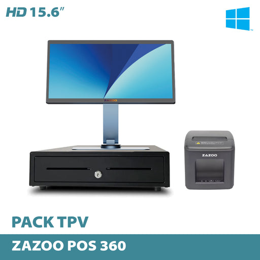 Pack ZAZOO: ZAZOO 360/Impresora térmica de tickets/Cajón portamonedas automático