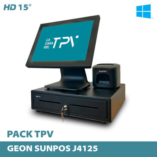 Pack TPV Geon Sunpos J4125 8 Gb Ram / 128 GB SSD Windows