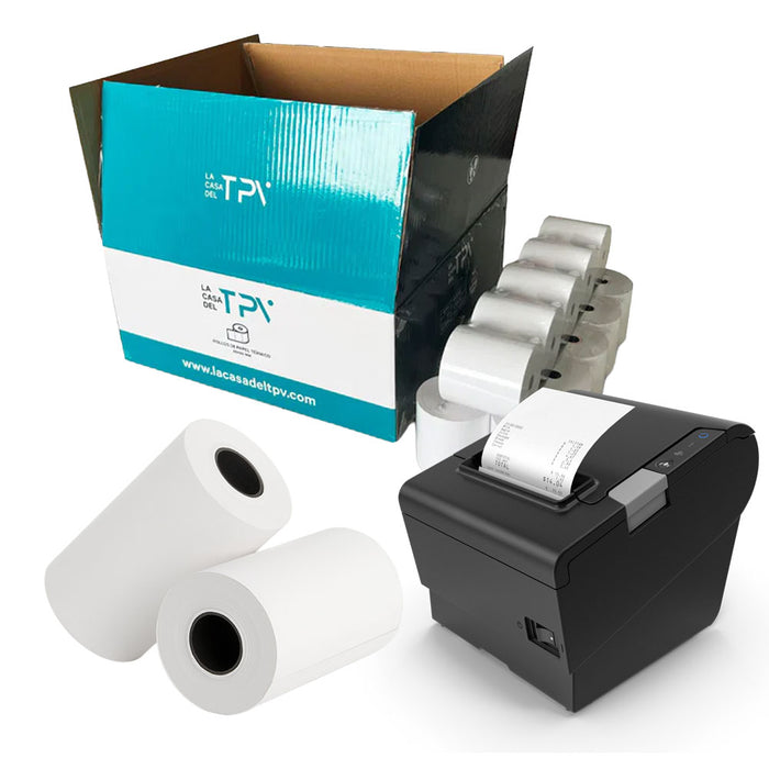 PAPEL TÉRMICO | 200 ROLLOS | 80 x 80 mm | Sin Bisfenol