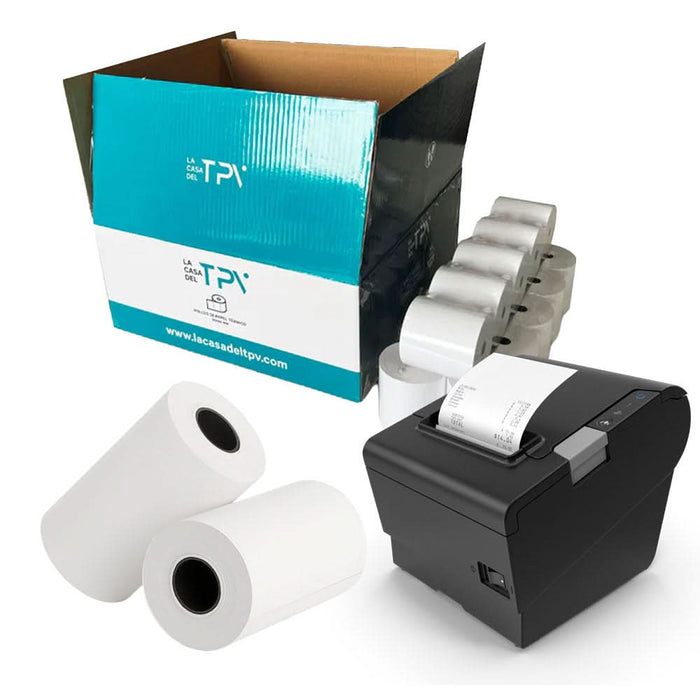 PAPEL TÉRMICO | 50 ROLLOS | 80 x 80 mm | Sin Bisfenol