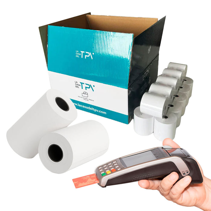 PAPEL TÉRMICO | 100 ROLLOS | 57 x 35 mm | Sin Bisfenol