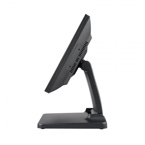Perfil lateral del TPV POS-600 y soporte plegable.