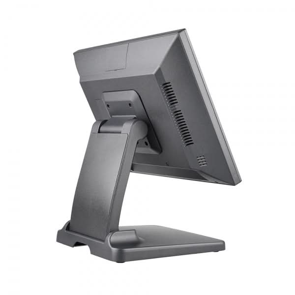 Vista trasera lateral del TPV POS-600 y su estructura plegable.