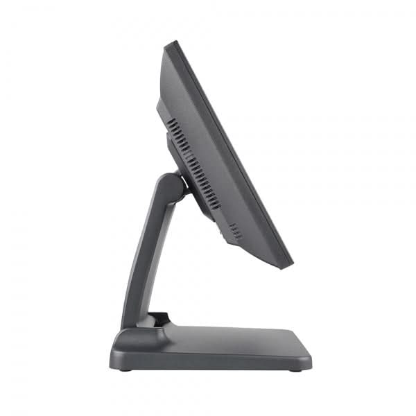Vista lateral opuesta del TPV POS-600 con pantalla inclinable.