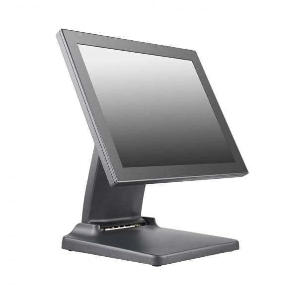 Vista frontal desde el lado opuesto del TPV POS-600 con pantalla True Flat.