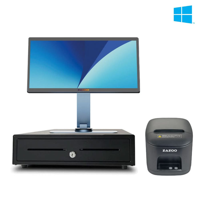 Pack TPV Windows ZAZOO 360 | Quad-Core J4125 | 8GB RAM | 128GB SSD | 15" | Cajón + Impresora