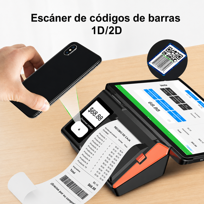 Terminal TPV NB11W Windows 11 | 8GB RAM | 128GB SSD | Impresora 80mm | Escáner 2D |