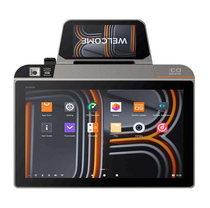 Pack TPV Android 10,1", marca SUNMI, modelo D3mini, con impresora integrada 80mm  4G