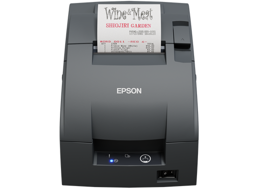 Epson TM-U220IIB gris oscuro, vista principal con ticket