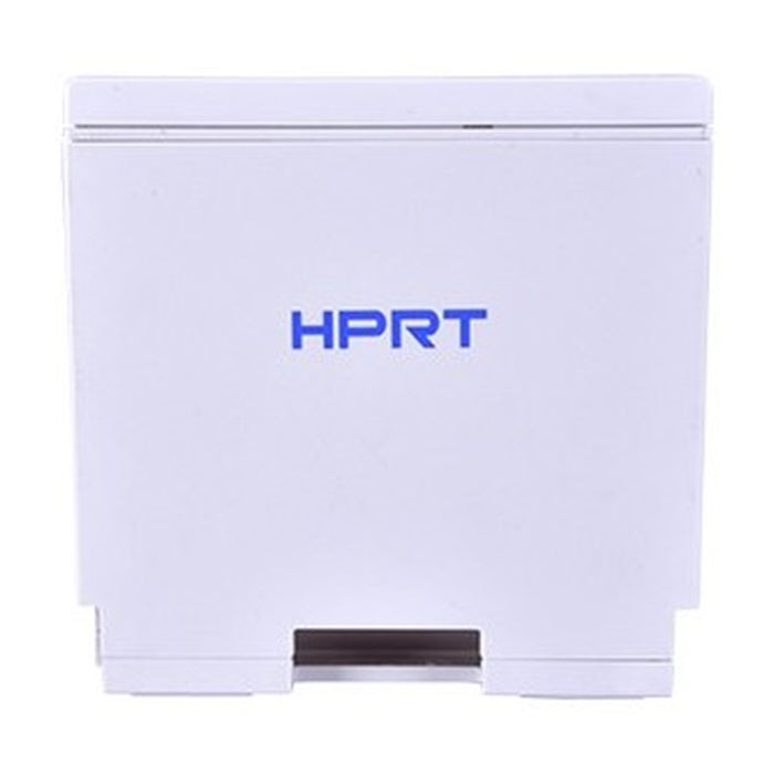 Impresora HPRT TP-808 blanca — vista posterior